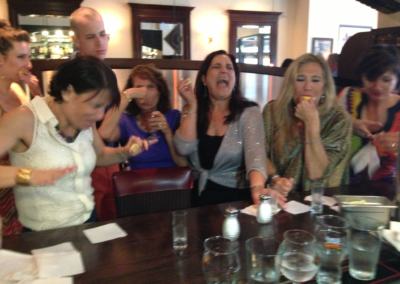 Michelle, Mom, Roberta, Barbara and Janny doing shots